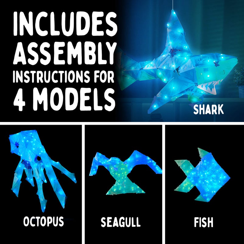 Thames & Kosmos Creatto: Shimmer Shark & Ocean Pals Light-Up Craft Puzzle from Thames & Kosmos - Image 3